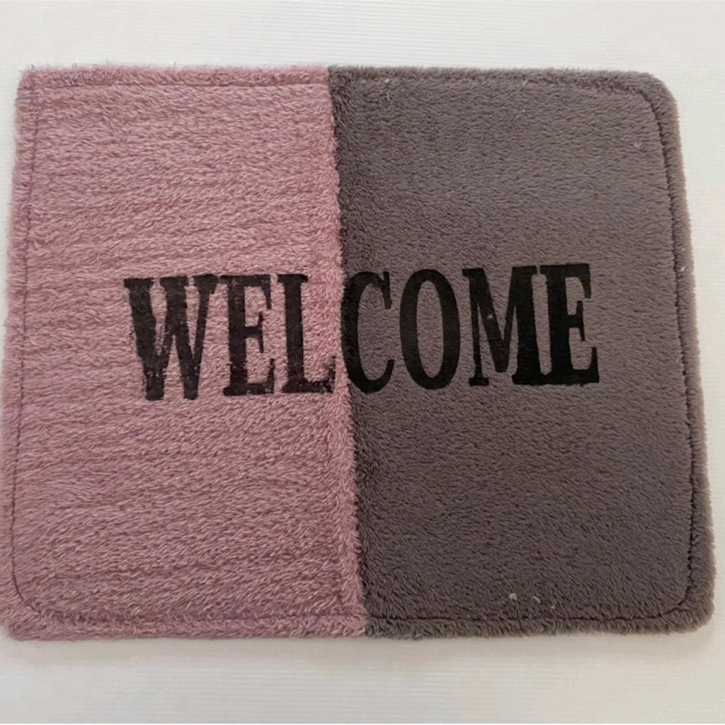 พรมเช็ดเท้าขนนิ่ม welcomeยกโหล 12 ชิ้น ไม่ลื่น