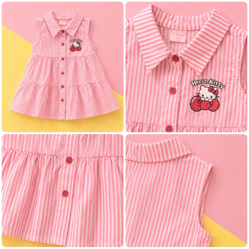 Hello Kitty ชุดกระโปรงเดรสเด็ก 90-130cm