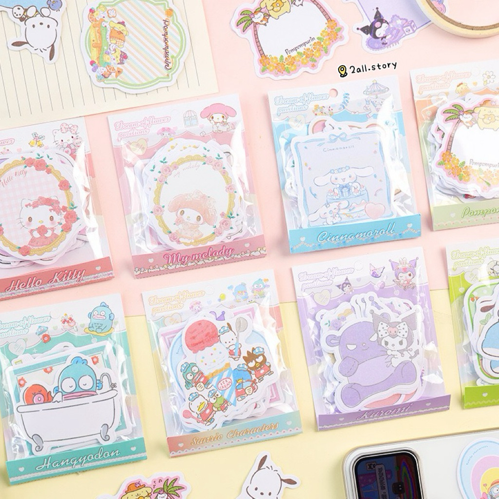 Sanrio กระดาษโน้ตไดคัท ลายซาริ ศาลาดอกไม้ NTZ 21027