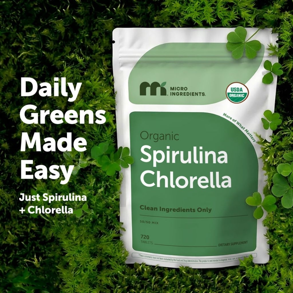 ✨️พร้อมส่ง✨️Organic Spirulina Chlorella 3000 mg, 720 Tablets