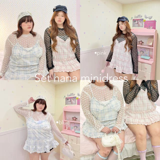 Set hana minidress🎀🥣⋆˚✿(ขายแยกชิ้น)“เซตเสื้อซีทรูแขนยาว+มินิเดรสแยกชิ้นได้สาวอวบต้องมีด่วน”