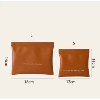พร้อมส่ง กระเป๋าสตางค์ หนัง PU ใส่เหรียญ ลิปสติก แบบหนีบใช้งานง่าย