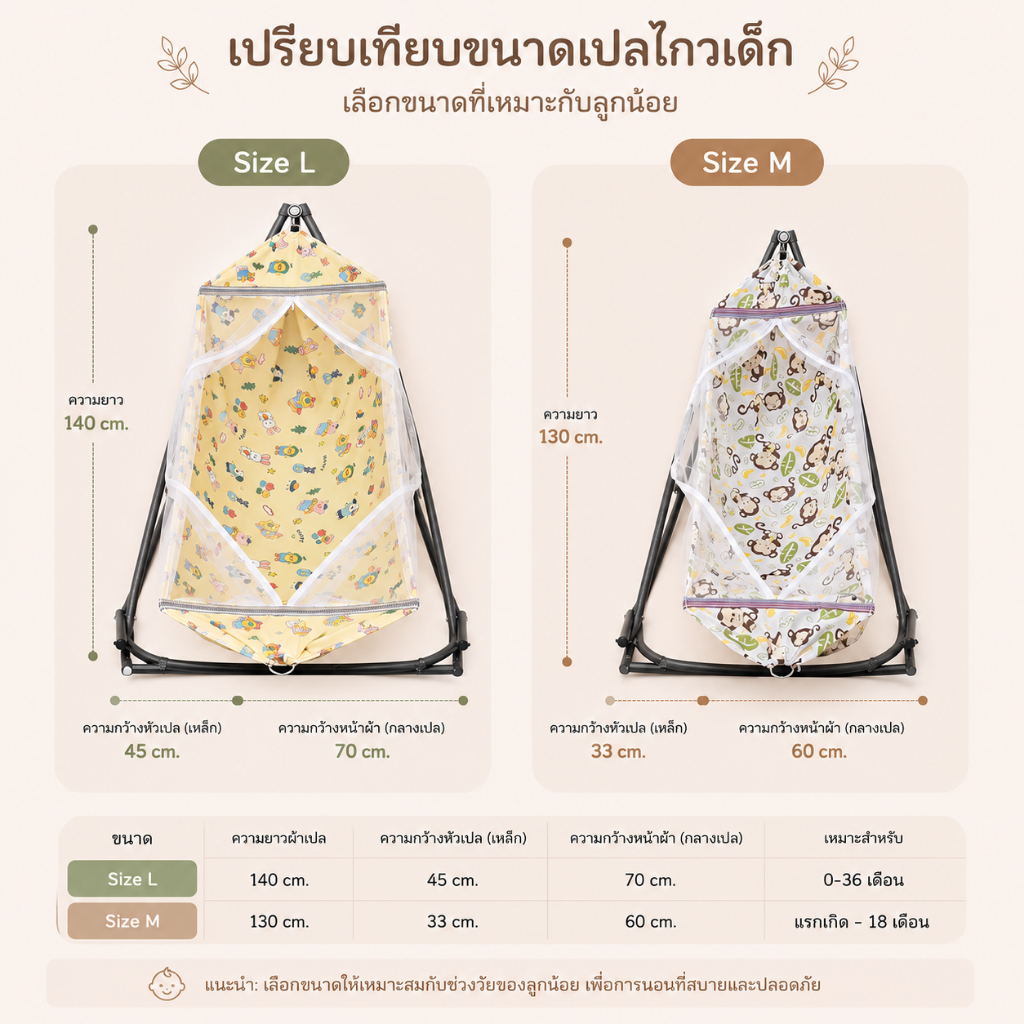 ชุดเปลมินิมอล เปลเด็ก ผ้ารูระบายสีขาว รุ่นใหม่ รูปที่ 5