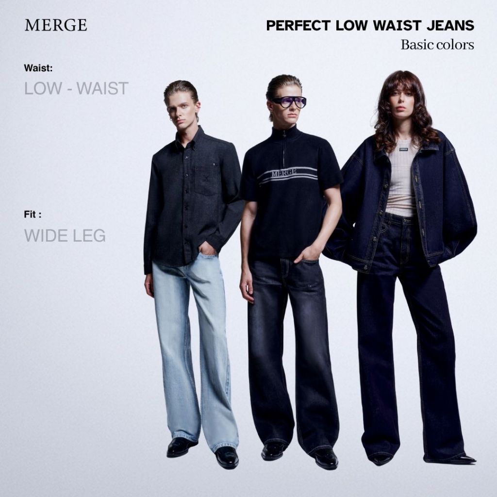 Merge Official - Perfect Low Waist Jeans Basic Colors (พร้อมส่ง)