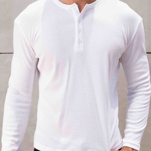 Nomad Gent : Henley Rib Long Sleeve Tee