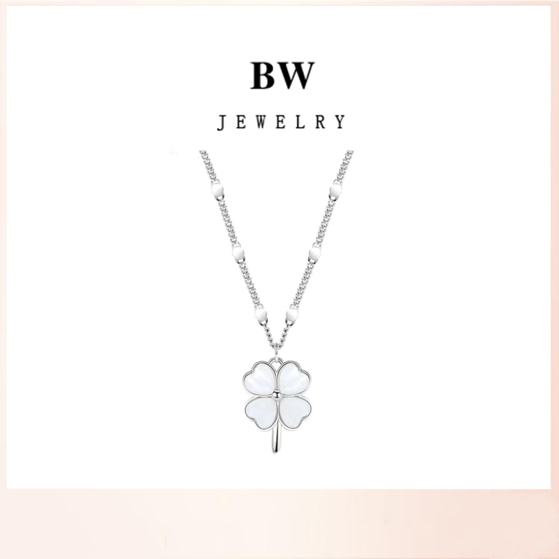 【WG Jewelry】 Lucky Stone Necklace  สร้อยหินนำโชค Platinum necklace สร้อยคอทองคำขาว WG-X008