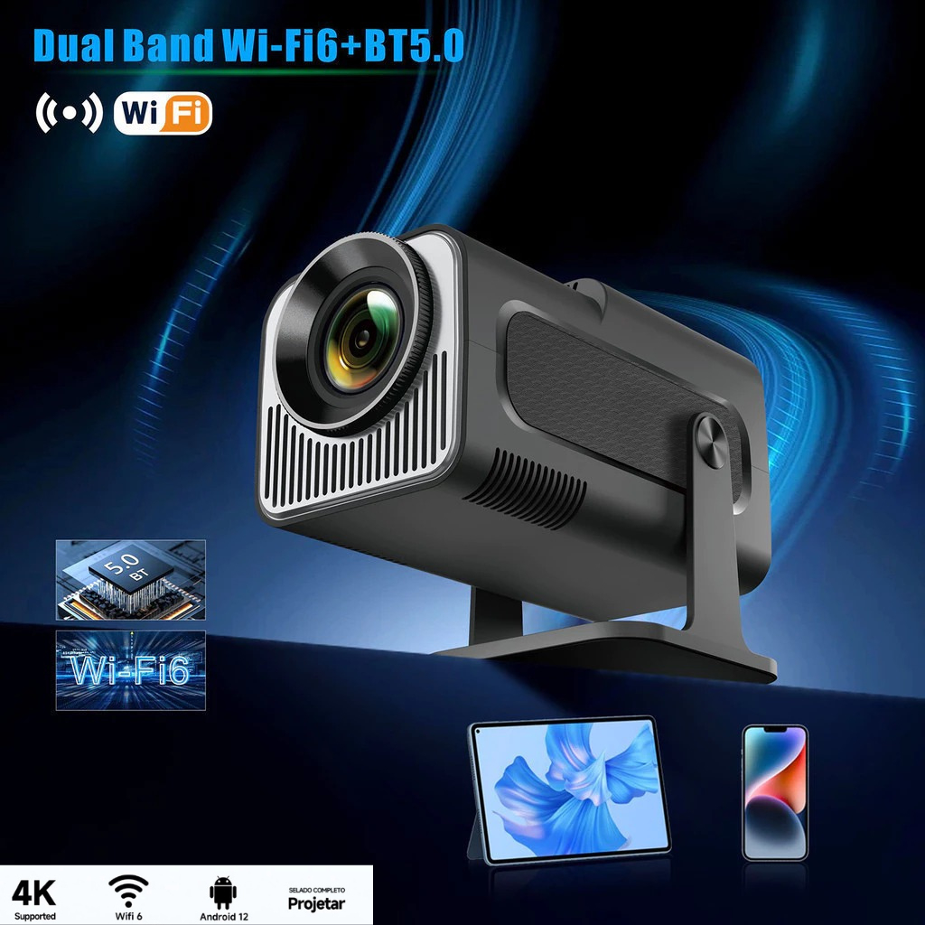 Projector HY320 โปรเจคเตอร์อัจฉริยะ Smart Projector รองรับ Android WiFi Bluetooth ภาพคมชัด ดูหนังจอใหญ่