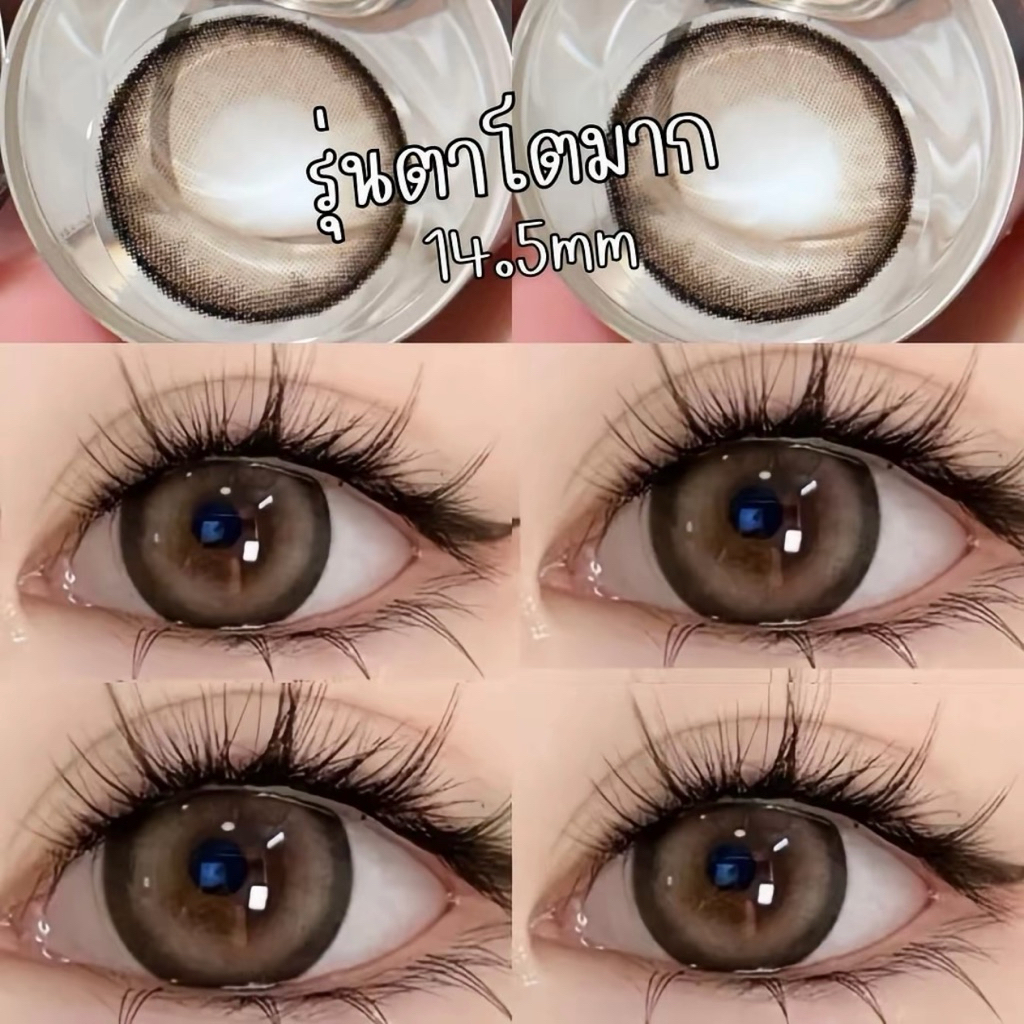 (ไอวอรี่) 14.5 Brown/Gray อย.ไทย บิ๊กอายส์/คอนแทคเลนส์กรองแสง ค่าอมน้าสูง