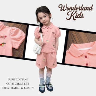 สินค้าใหม่ เสื้อผ้าเด็ก เสื้อแขนสั้น + กางเกงขาสั้น เด็กชาย หญิง ผ้าคอตตอลใส่สบาย