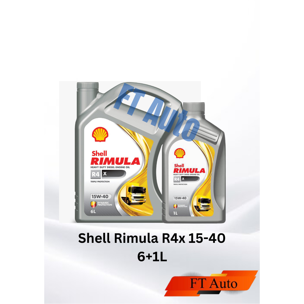 นํ้ามันเครื่อง Shell Rimula R4 X SAE 15W-40 ขนาด 7ลิตร (6L+1L)