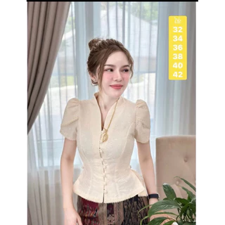 เสื้อไหมลาวเนื้อผ้าฝ้ายเกรดพรีเมี่ยม อัดกาวทุกตัว สินค้าพร้อมส่ง (✅แนะนำให้เผื่อไชส์)