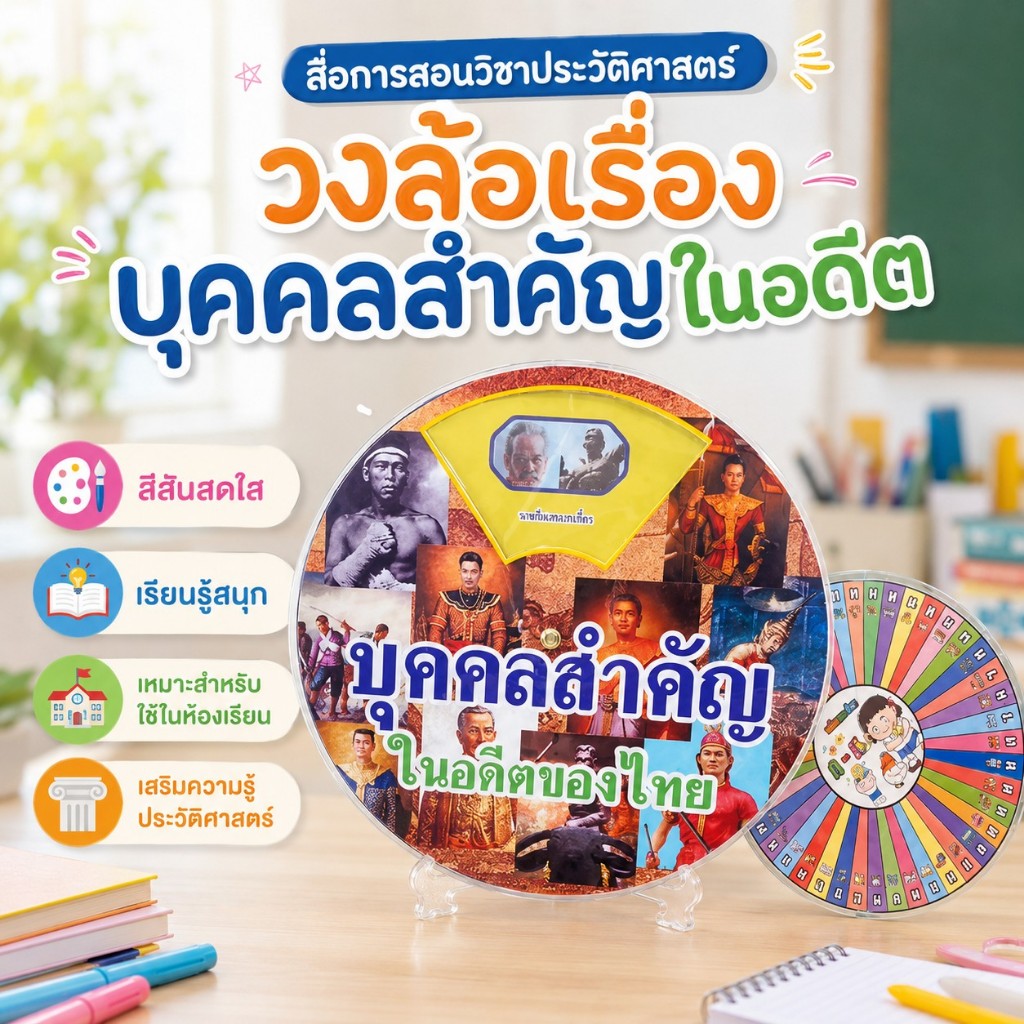 สื่อการสอนวิชาประวัติศาสตร์ วงล้อเรื่องบุคคลสำคัญในอดีต