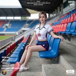 ZUZA Sporty Babe Crop - ชุดเซ็ท เสื้อครอปบอล แฟชั่น ใส่ทีมเชียร์บอล พร้อมกางเกงขาสั้น ลุคสปอร์ตเกิร์ล เนื้อผ้าไมโครฯ