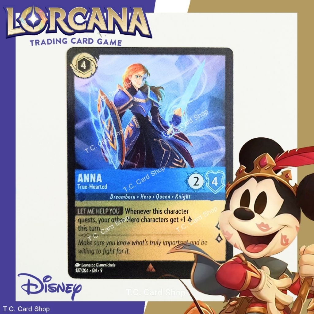 Anna - True-Hearted (Foil) EN9 137/204 R - Disney Lorcana (ดิสนีย์ ลอร์คาน่า) (Fabled)
