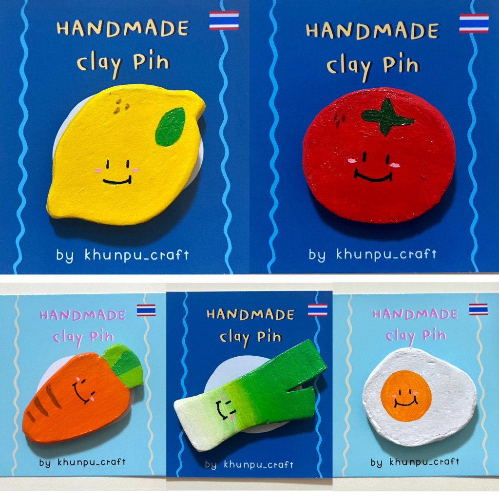ใหม่🚨Magnetดินปั้น🍅 ที่ติดตู้เย็น 🍋🥬งานhandmade (📌จัดส่งภายใน2วัน)
