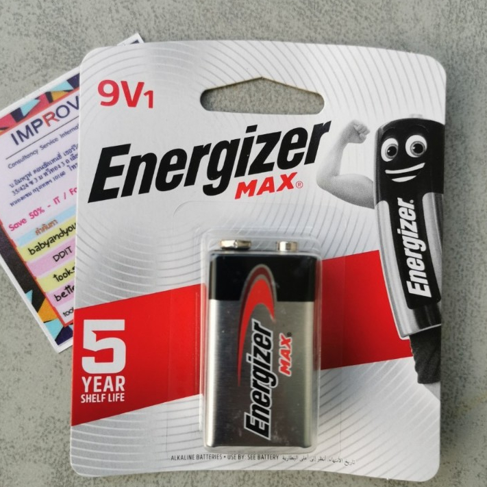 Energizer 9V - 6LF22 / 522-9โวลท์ ถ่านอัลคาไลน์  9V Energizer Max- หมดอายุ 12-2030 เอ็นเนอร์ไจเซอร์