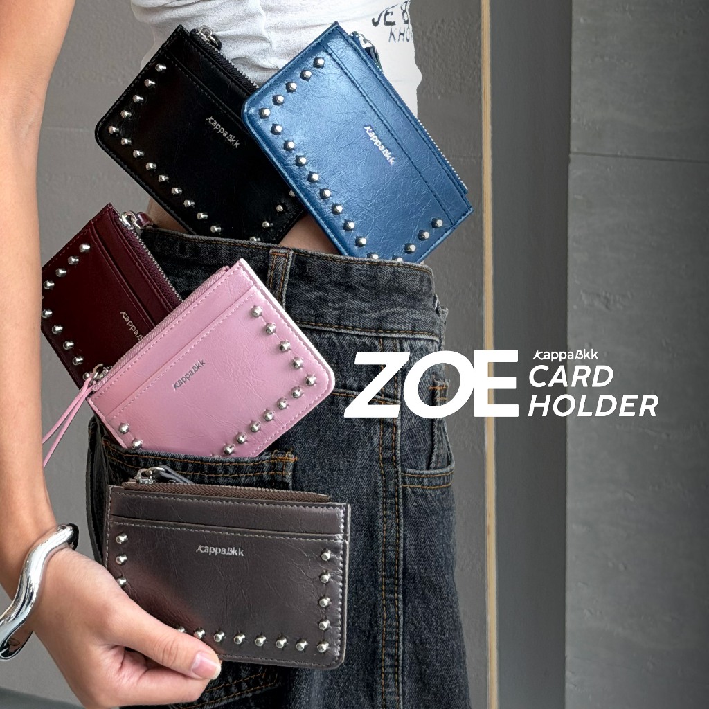 New arrivals ✨KAPPABKK ZOE Cardholder กระเป๋าสตางค์ใส่บัตร ดีเทลขอบหมุด