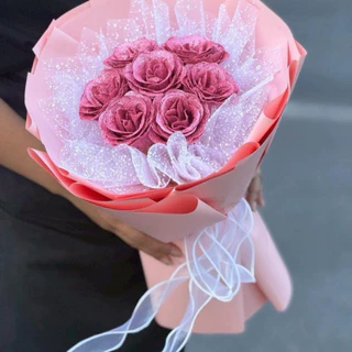 ช่อกุหลาบกลิตเตอร์ 7 ดอก เหมาะสําหรับทุกโอกาส วันเกิด วันครบรอบ วาเลนไทน์ ปัจฉิม