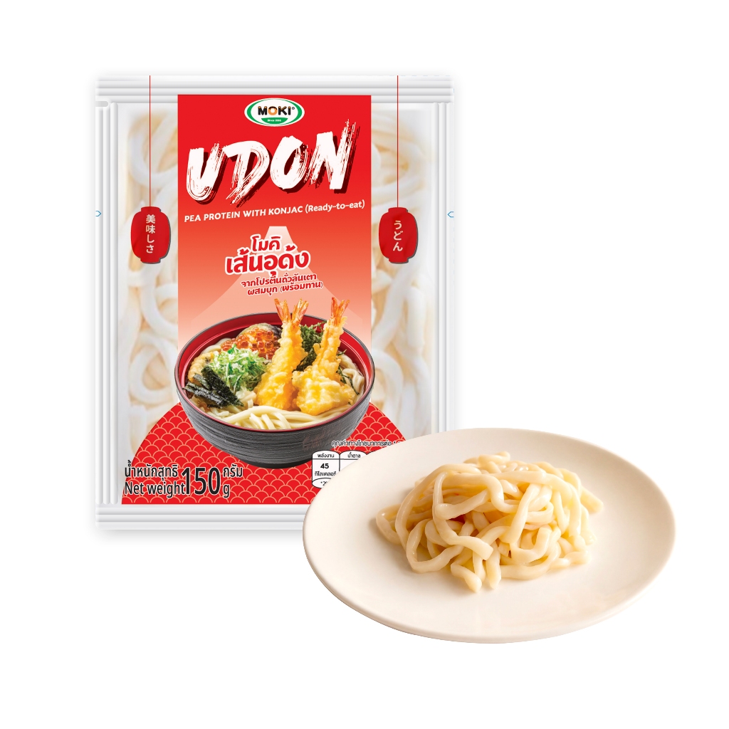 เส้นอุด้งผสมบุก พร้อมทาน แคลต่ำ ขนาด 150g ตรา moki ไม่ผสมแป้ง คีโต (Keto)