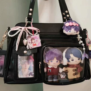 (พร้อมส่ง) กระเป๋าสะพายข้าง ita bag มีช่องใส่ใส สไตล์ญี่ปุ่น ความจุขนาดใหญ่ อนิเมะ และสไตล์วิทยาลัย งานอนิเมะ
