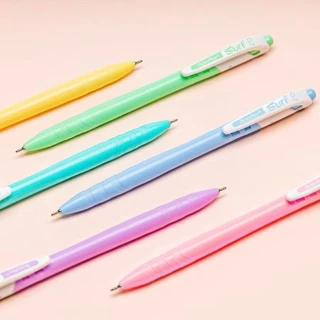 ปากกาลูกลื่น FlexOffice รุ่น Surf หัว0.7มม. หมึก 3 สี : น้ำเงิน แดง ดำ (แพ็ค12ด้าม & กระปุก50ด้าม)