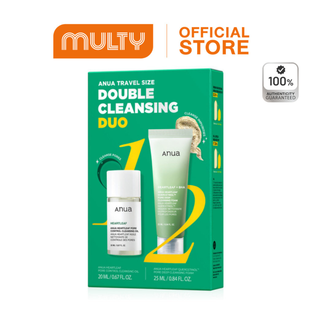 Multy ANUA Travel Size Double Cleansing Duo [Cleansing Foam 25ml + Cleansing Oil 20ml]