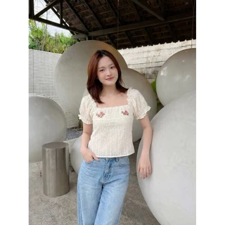 เสื้อแต่งลูกไม้ผ้าโรซี่ #FF164
