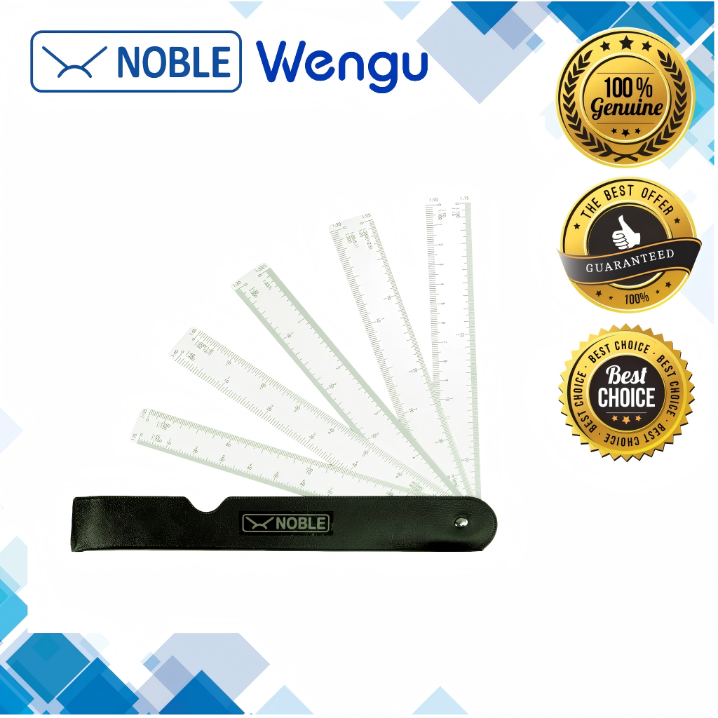 NOBLE Fan Scale Ruler (19 Scales) For Engineer/Architect/Students