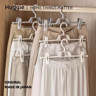 Huggie 20pcs ที่หนีบกางเกงพลาสติกกันลื่น สำหรับใช้ในบ้าน ที่แขวนกางเกงไร้รอยต่อ ความยาวปรับได้ ไม่มีร่องรอย