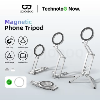 GOOJODOQ ที่วางโทรศัพท์แม่เหล็ก โลหะ Phone Holder พับได้และพกพาสะดวก ฐานขาตั้งกล้อง Phone Grips