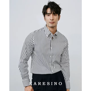เสื้อเชิ้ตแขนยาวลายทางนอนผู้ชาย สไตล์ทางการ ทรงกระชับ ไม่ยับง่าย