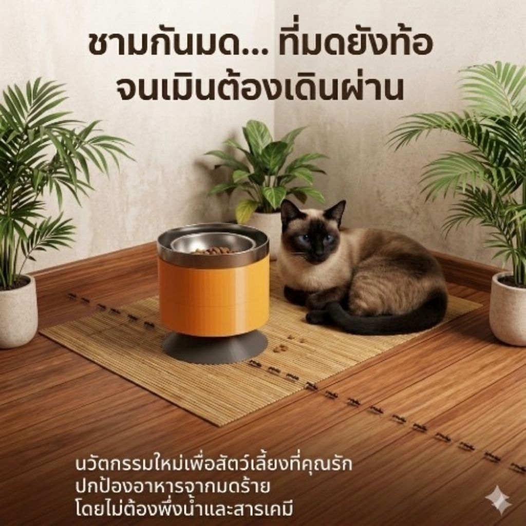 ชามมดเมิน..ชามแมวกันมดไม่ใช้น้ำไม่ใช้สารเคมี