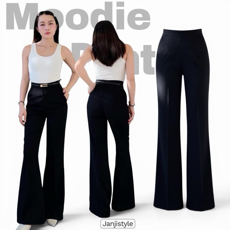 (New) Moodie Pants กางเกงขาม้าดีเทลซิปหลัง เก็บทรงเข้ารูปสวย เนื้อผ้าลิลลี่ ยาว 42-43