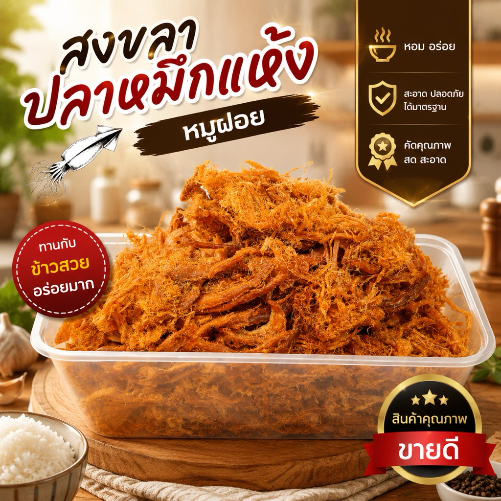 หมูฝอย หมูเส้นพร้อมทาน