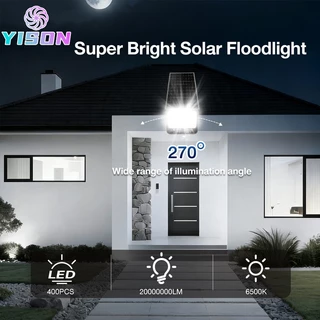 YISON 【ซื้อ1แถม1】ไฟโซล่าเซลล์ 200000W โซล่าเซลล์ ไaฟสปอตไลท์ กันน้ำ LED IP67 solar light outdoor ไฟถนน ไฟแสงอาทิตย์