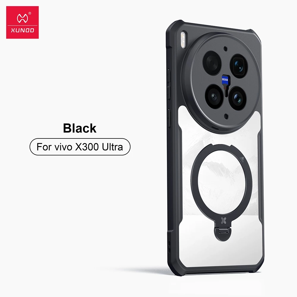 XUNDD เคส ใช้สำหรับ VIVO X300 X300 Pro X200 Pro Case VIVO X200 Ultra เคสโทรศัพท์แม่เหล็ก 360องศา พร้อมขาตั้ง ปรับหมุนได้