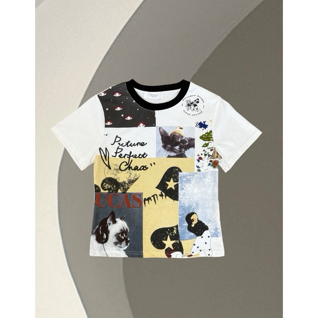INFINITY : Lucas Crop (ลูกัส)  เสื้อครอปคอกลม แขนสั้น ผ้ายูนิโคลเนื้อนิ่ม เนื้อผ้ายืดเข้ารูป