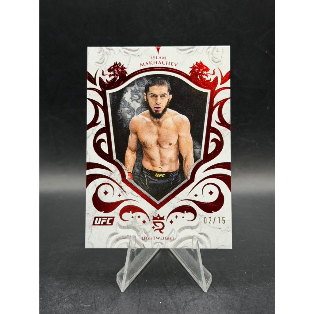 การ์ด UFC Islam Makhachev 2025 Topps Red Parallel 02/15 (แชมป์โลกหายาก)