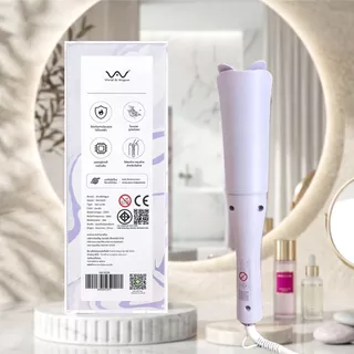 Vivid&Vogue เครื่องม้วนผม รุ่น 022D สีม่วง 32MM ปี2023 (ฟังก์ชัน: ใช้งานได้ทั่วโลก✈) ดีไซน์ใหม่ล่าสุดด้วย 4 กลีบดอกไม้
