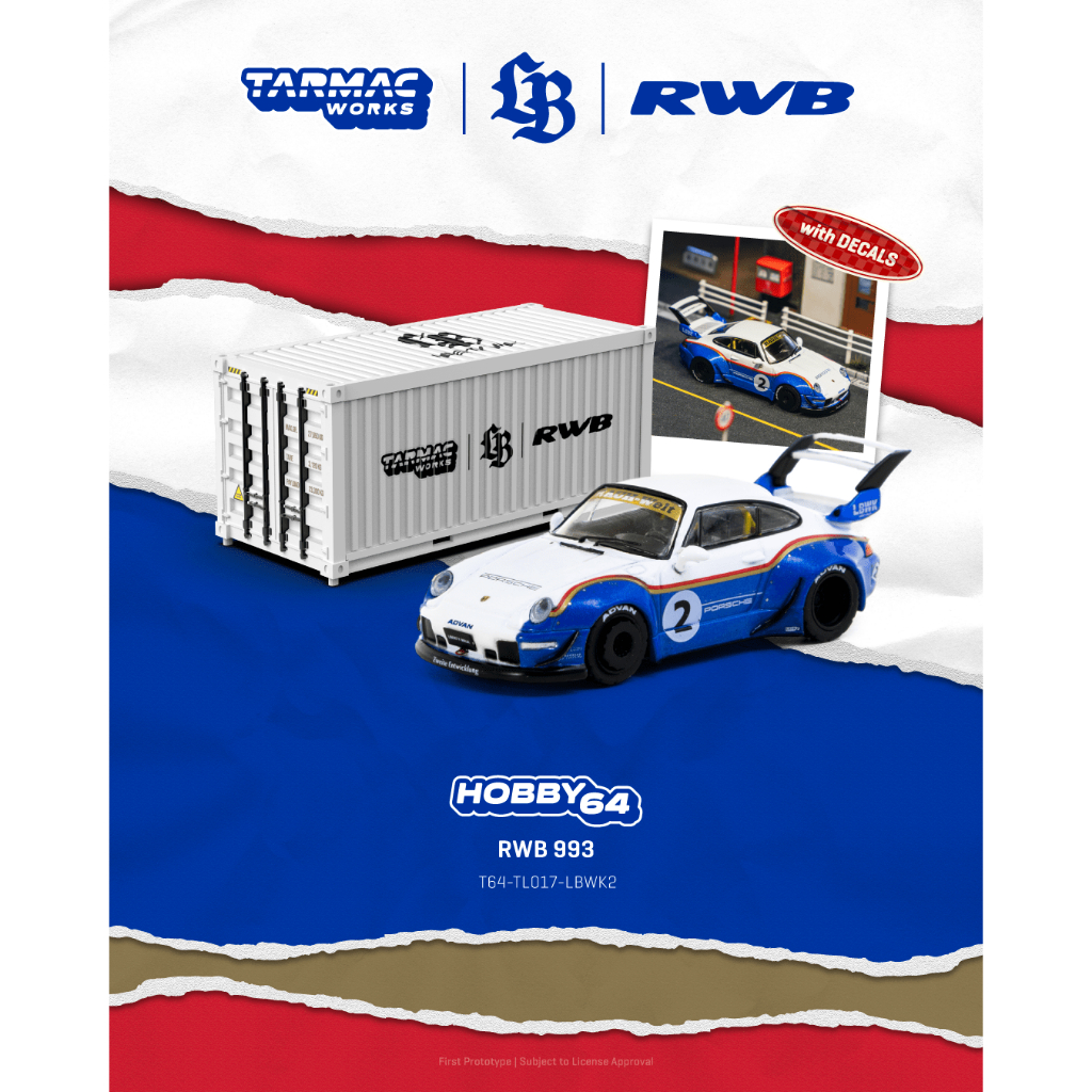 RWB 993 Liberty Walk - With Container RWB & Liberty Walk 1:64 (TARMAC WORKS)