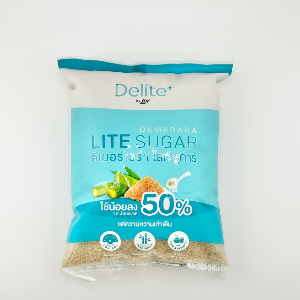 Lin Delite+ Demerara Lite Sugar 500 g. ลิน ดีไลท์ พลัส ดีเมอร์เรร่า ไลท์ ชูการ์ 500 ก. #1105170
