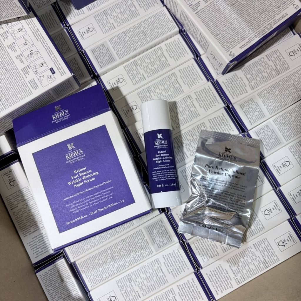 Kiehl's Retinol Fast Release Wrinkle-Reducing Night Serum 28ml .+ Powder 1g.