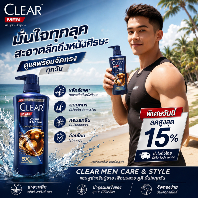 Buy 1 Get 1 Free! COD CLEAR 390ML Shampoo. Clear Anti-Dandruff Shampoo, Cool Sport Menthol Formula (Blue), 390ml.