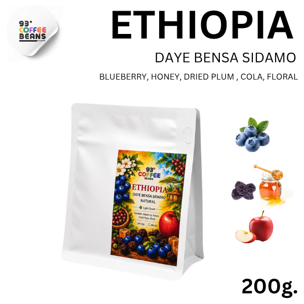 Ethiopia Blueberry Natural By 93Degree Coffee เมล็ดกาแฟคั่ว