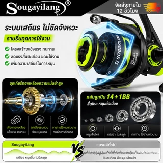 Sougayilang รอกหมุนตกปลา อัตราทดเกียร์ 5.2:1สำหรับตกปลาน้ำเค็ม รอกตกปลาน้ำจ อุปกรณ์ รอกตกปลา