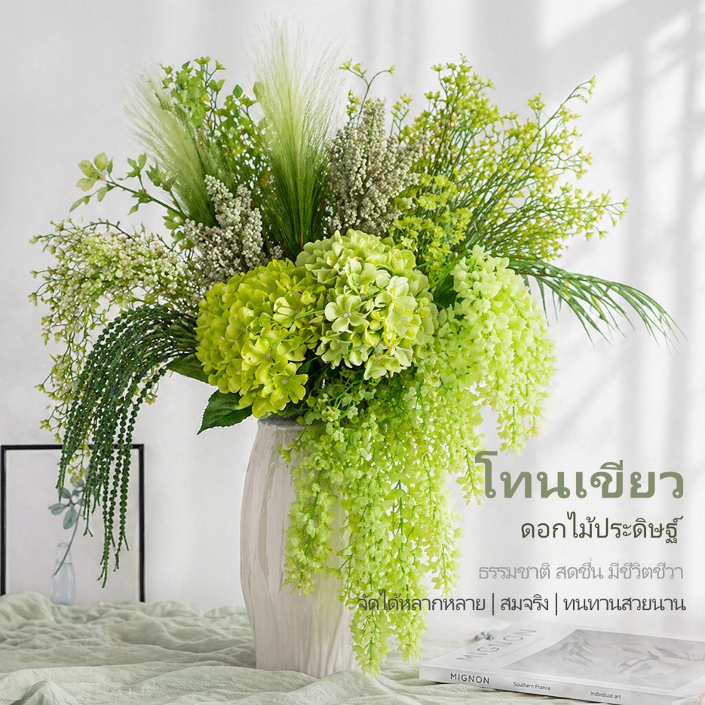 【ซื้อ1 แถม 6】ชุดใบไม้ปลอม DIY 8แบบ ตกแต่งผนัง ฉากถ่ายรูป คาเฟ่ ร้านค้า โรงแรม งานแต่ง สวยเหมือนจริง