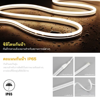 แถบไฟนีออน LED 3 สี กันน้ำ 220V แสงนุ่มนวล ยาว 30/20/15/10/5/3 ม. เหมาะสำหรับตกแต่งผนังภายนอกและในร่ม
