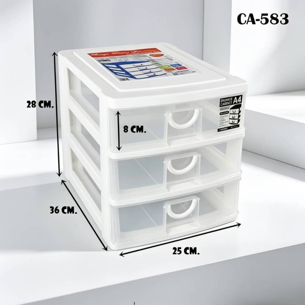 ลิ้นชักเก็บเอกสาร กระดาษ A4  3 ชั้น 4ชั้น 3 ช่อง 4 ช่อง  รุ่น CA-583 CA-584
