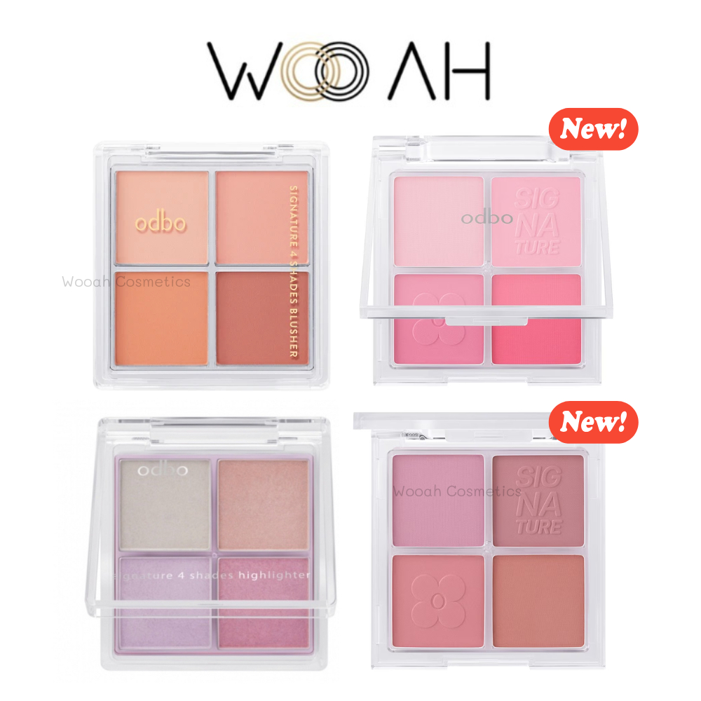 บลัชออน Odbo Signature 4 Shades Blusher / Highlighter โอดีบีโอ ซิกเนเจอร์ บลัชเชอร์ / ไฮไลท์ OD1309 