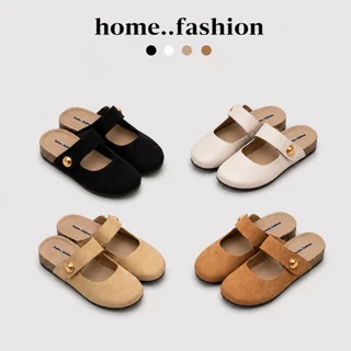 รองเท้าแตะหัวโต รองเท้าแมรี่เจน หนังกลับ พื้นนิ่ม กันลื่น มีให้เลือก 4 สี พร้อมส่งในไทย มีบริการส่งด่วน S-252